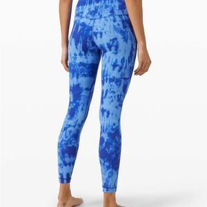 Lululemon 'Game Day' Align 25" leggings blue tie dye size 4